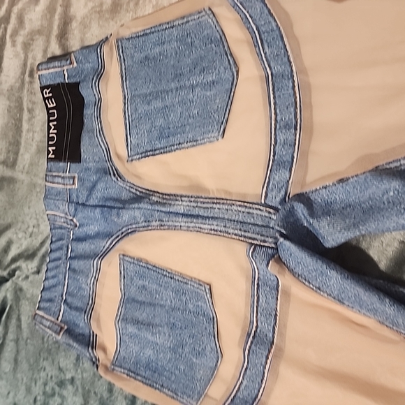 "Denim" mesh leggings - Picture 3 of 5